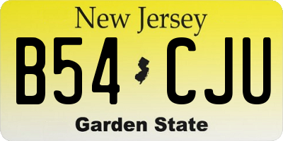 NJ license plate B54CJU