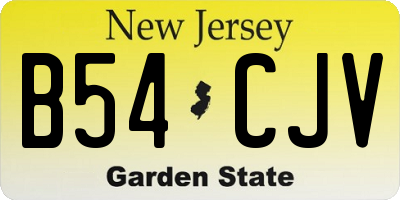 NJ license plate B54CJV
