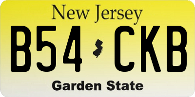 NJ license plate B54CKB