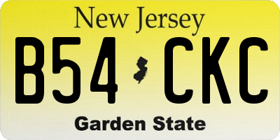 NJ license plate B54CKC