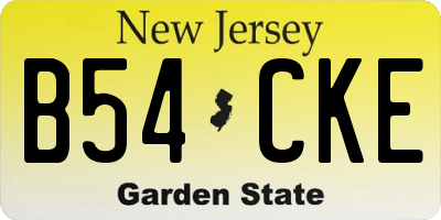 NJ license plate B54CKE