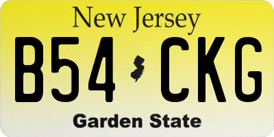 NJ license plate B54CKG