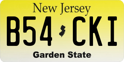 NJ license plate B54CKI