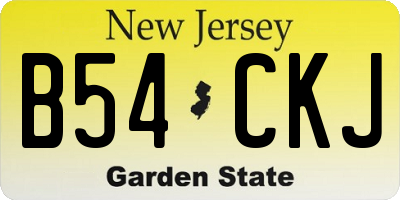 NJ license plate B54CKJ