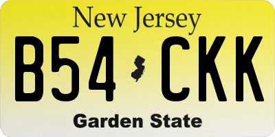 NJ license plate B54CKK