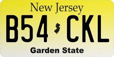 NJ license plate B54CKL