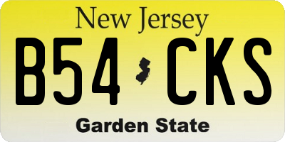 NJ license plate B54CKS