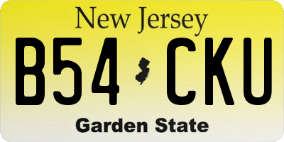 NJ license plate B54CKU