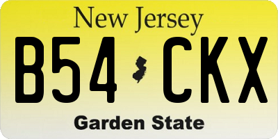 NJ license plate B54CKX