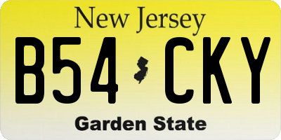 NJ license plate B54CKY