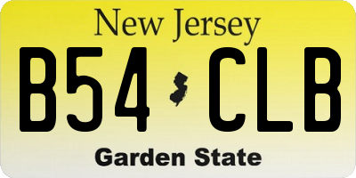 NJ license plate B54CLB