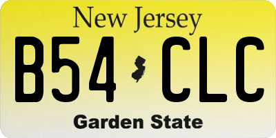 NJ license plate B54CLC