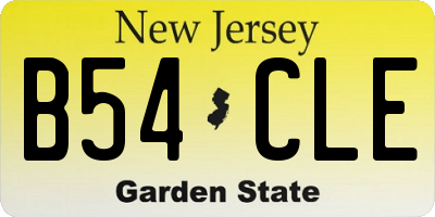 NJ license plate B54CLE
