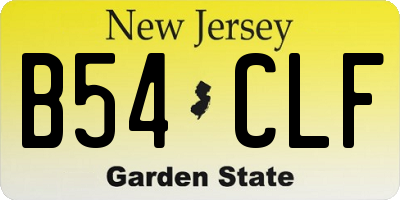 NJ license plate B54CLF