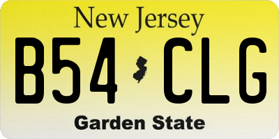 NJ license plate B54CLG