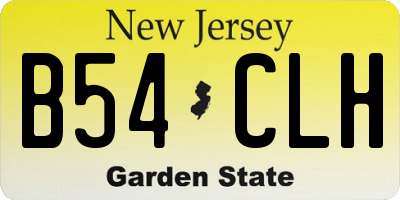 NJ license plate B54CLH