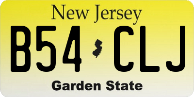 NJ license plate B54CLJ