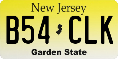 NJ license plate B54CLK