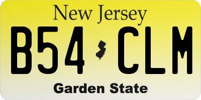NJ license plate B54CLM
