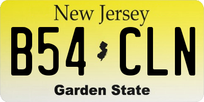 NJ license plate B54CLN
