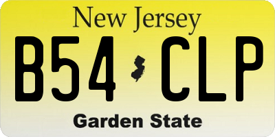 NJ license plate B54CLP