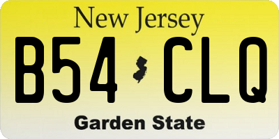 NJ license plate B54CLQ
