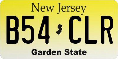 NJ license plate B54CLR