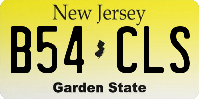 NJ license plate B54CLS