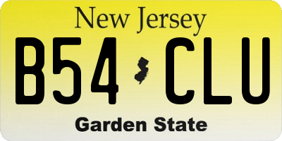 NJ license plate B54CLU
