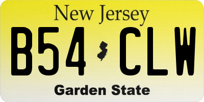 NJ license plate B54CLW