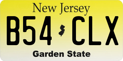 NJ license plate B54CLX