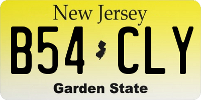 NJ license plate B54CLY