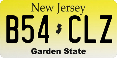 NJ license plate B54CLZ