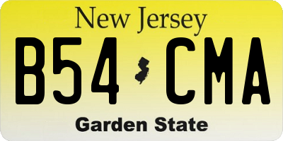 NJ license plate B54CMA