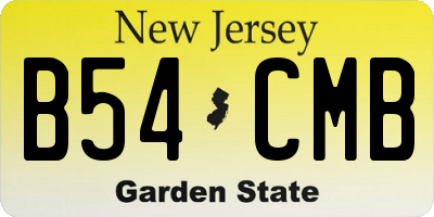 NJ license plate B54CMB