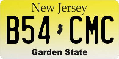 NJ license plate B54CMC