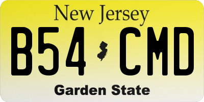 NJ license plate B54CMD