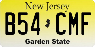 NJ license plate B54CMF