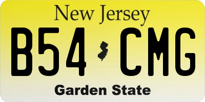 NJ license plate B54CMG