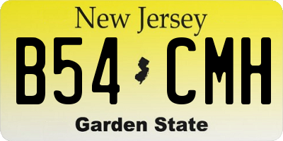 NJ license plate B54CMH