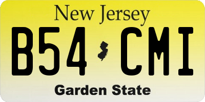 NJ license plate B54CMI