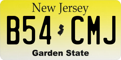 NJ license plate B54CMJ