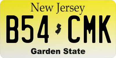 NJ license plate B54CMK