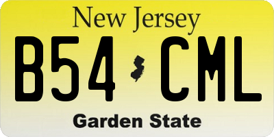 NJ license plate B54CML