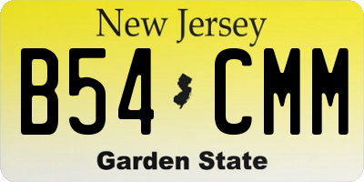 NJ license plate B54CMM