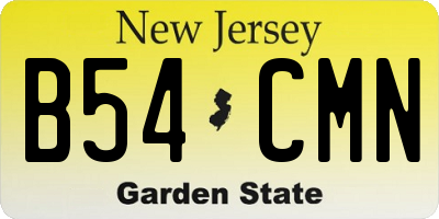 NJ license plate B54CMN