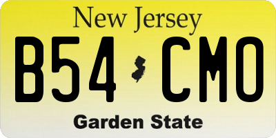 NJ license plate B54CMO