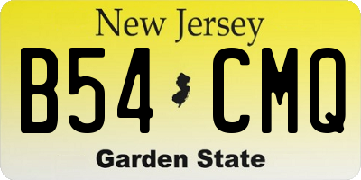 NJ license plate B54CMQ