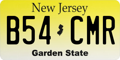 NJ license plate B54CMR