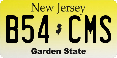 NJ license plate B54CMS